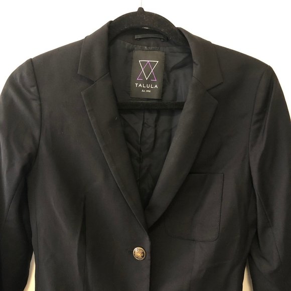 Aritzia Talula Black Oxford Blazer w Gold Buttons - Picture 9 of 11